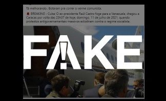 É #FAKE que foto mostre Raúl Castro desembarcando na Venezuela após fugir de Cuba