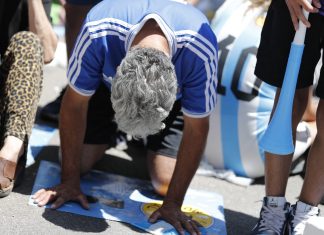 Torcedores da Argentina acompanham final da Copa do Mundo
