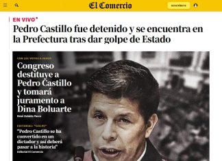 Jornais estrangeiros repercutem crise institucional no Peru