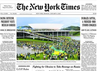 Capas dos jornais internacionais destacam ataques a Brasília