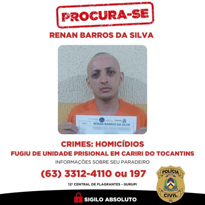 Serial Killer que escapou de presídio está a mais de 60 horas foragido