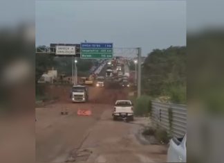 Caminhões atravessam nova ponte construída entre Tocantins e Maranhão após desabamento; vídeo