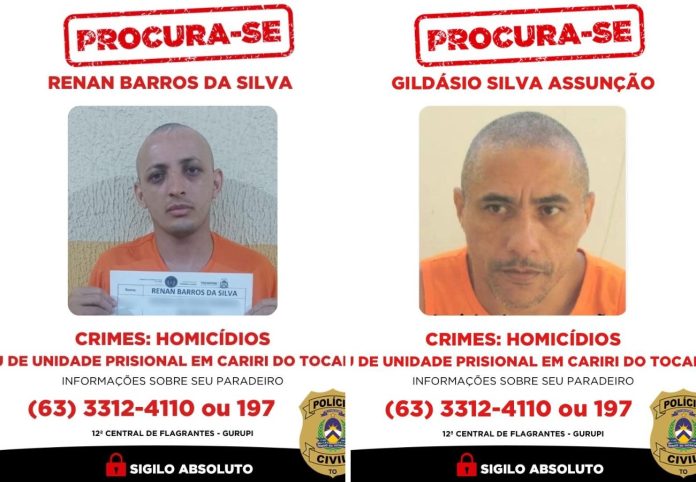Veja o que se sabe sobre fuga de serial killer e integrante de facção do presídio de segurança máxima no Tocantins