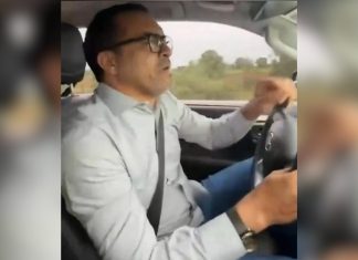 Governador do TO faz ultrapassagem em local proibido durante gravação de anúncio de obra; VÍDEO
