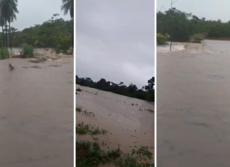 Aterro de represa rompe parcialmente em povoado no TO e provoca alagamentos; VÍDEO
