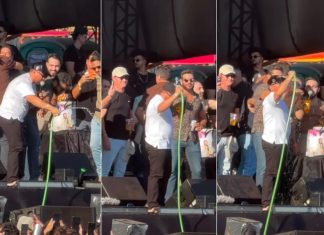 Sertanejo Henrique e Xand Avião aliviam o calor com banho no palco durante show em Palmas; VÍDEO